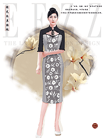 星級酒店旗袍制服員工服裝設計案例