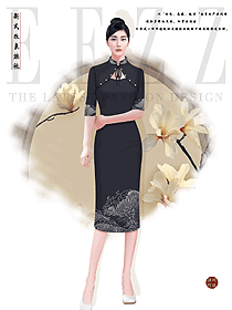 短款時尚酒店員工旗袍服裝定做設(shè)計案例大圖