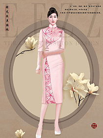 酒店名媛氣質(zhì)美女旗袍服裝定制設(shè)計圖