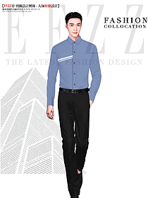 時尚男款長袖襯衫原創設計作品參賽圖