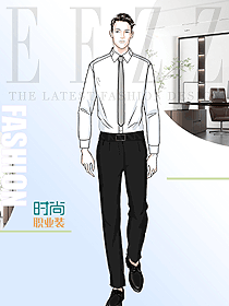 辦公室男款時尚長袖襯衫職業裝設計圖