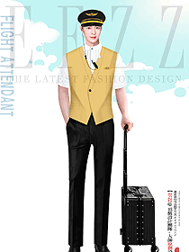 航空公司男空乘人員夏季制服設計效果圖