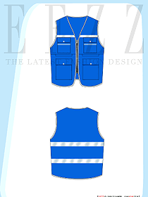 藍色物業保安巡邏工作人員馬夾制服平面圖