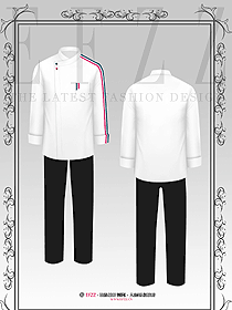 透氣網秋冬廚房主廚工作服女高檔定制工作服平面圖