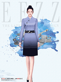 高檔餐飲服務員長袖中餐廳飯店工作服秋季款設計圖