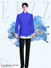 長(zhǎng)袖秋冬套裝男茶餐廳火鍋飯店高端制服設(shè)計(jì)圖