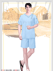 足療SPA汗蒸男女洗澡按摩桑拿美容會(huì)所酒店純棉睡衣