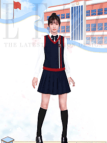 中學禮服男女馬夾套裝初高中生統(tǒng)一校服設計