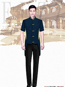 新中式酒店門童行李生制服設(shè)計(jì)效果圖