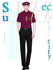 夏季夏裝物業門衛制服男裝設計圖