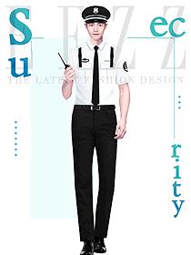 白色帥氣短袖安保制服物業作訓服原創設計作品