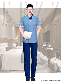 星級中式酒店客房服務員工作服夏季定制制服設計圖