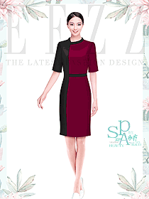 spa美容院會所前臺工作人員服裝定制設計案例