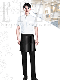 短袖甜點師定制款原創制服設計圖