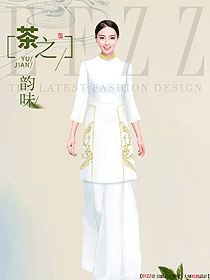 水療會所茶藝師服裝定制設(shè)計(jì)效果圖