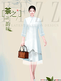 水療茶道員工服裝設計訂制效果圖