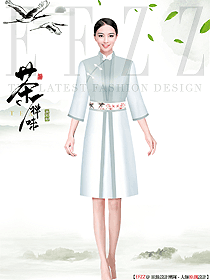 夏季水會所spa養生服務人員制服設計圖