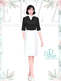 美容院工作人員職業裝設計效果圖