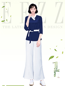 海南養生會所服務員制服設計圖案例