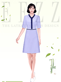 夏季水療會所服務生連衣裙職業裝設計圖