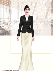 酒店西餐廳工作服裝春裝女咨客禮服