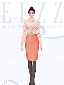 原創設計印花襯衫女短袖工作服新款韓版修身空乘面試裝制服襯衣