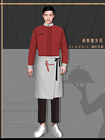 純色帆布工作圍裙灰色咖啡發型花藝師酒吧餐廳服務生工作服