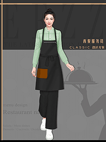 長袖甜品奶茶蛋糕店餐飲工作服長袖襯衣定制LOGO設計圖