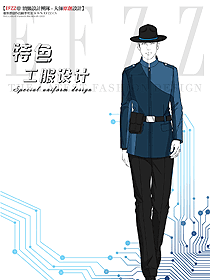 游樂場巡邏安保員工制服獵裝設(shè)計作品