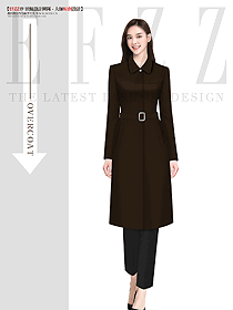冬裝新款氣質顯瘦流行羊毛中長款大衣職場服裝設計