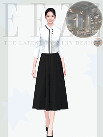 高檔餐廳餐飲火鍋飯店茶樓酒店女服務員制服長裙款