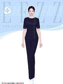 美容院工作服韓版美容師護理員工制服設計效果圖