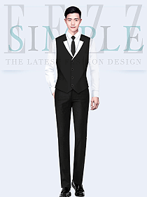 高檔韓版男馬甲西裝修身背心辦公職員工裝