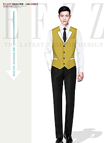 工衣工作服定制印字打logo黃色超市馬夾背心