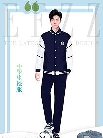 秋季中學生學院風班服長袖外套服裝設計圖