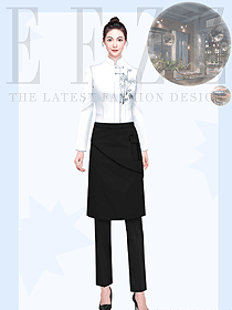 酒店女茶樓餐飲員工服裝設(shè)計(jì)定制作品