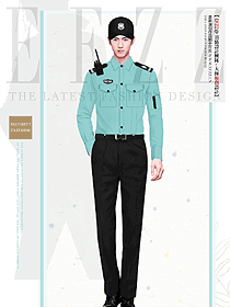 長袖保安制服特訓服男裝設計效果圖