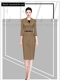 夏季職場干練OL女裝服飾原創設計作品圖
