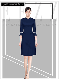 品牌高檔女裝藏藍色時髦洋氣感女裝連衣裙設(shè)計圖