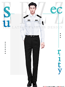 新款保安夏裝安保月白長襯新式物業襯衫款制服