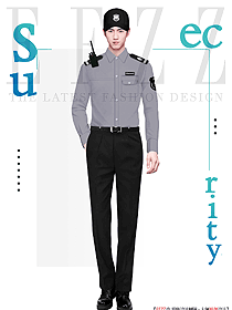 新款物業深灰色作訓服裝設計定制款