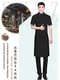 酒店服務員工作服T恤短袖制服設計圖
