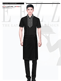 餐飲飯店西餐廳服務員工裝定制款設計圖