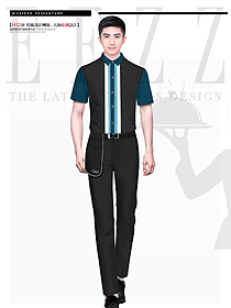 酒店服務(wù)員工作服男餐飲服務(wù)員制服設(shè)計(jì)