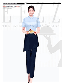 西餐廳奶茶店烘培甜品短袖定制款制服設計圖