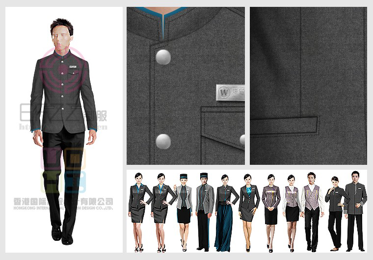 商務星級酒店制服圖片藍色系列