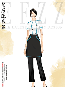酒店餐飲服務員制服短袖女裝定制