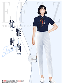 夏裝新款設計感小眾襯衫女翻領藏藍色優雅氣質襯衣設計圖