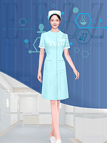 美容院工作服導診服長短袖護士服裝設計圖