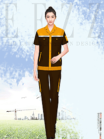 工廠車間工人機修半袖工裝CVC勞保服